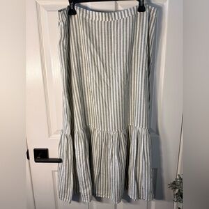 Caslon Sage and White Striped Maxi Skirt